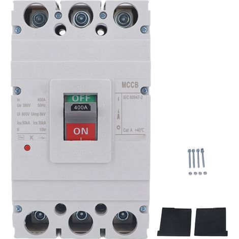 Coupe-circuit 400A AC380V avec protection contre les surcharges 3P, boîtier en PC ignifuge, disjoncteur de sécurité pour installations électriques. (1/5)