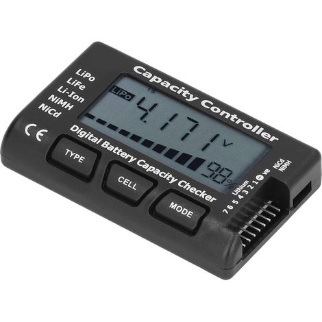 Digitaler Akku-Kapazitätstester, Voltmeter mit Prozentanzeige für LiPo-, LiFe- und NiMH-Akkus, Ladetester (1/5)