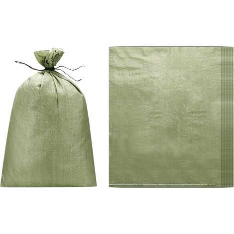 Lot de 10 sacs de sable robustes (59,9 x 74,9 cm, gris) (10 pièces), sacs de sable vides en polypropylène tissé, sacs de sable pour inondation, construction, sacs de terre, maisons (1/5)