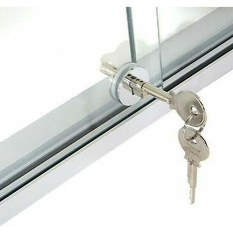 Serrure pour porte vitrée. Serrure pour porte coulissante. Serrure ronde pour verre. Serrure amovible pour armoire à bijoux. Serrure en verre.-AquaForge (1/4)