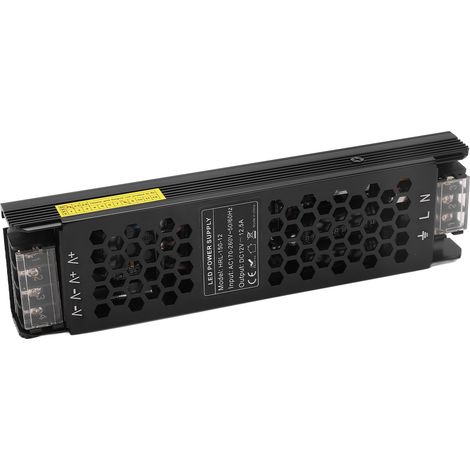 Alimentation LED 150W ultra plate, tension constante 12V DC, driver à refroidissement efficace pour éclairage AC170-260V, transformateur fin et puissant (1/5)