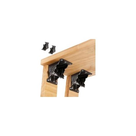 Lot de 2 pieds de table extensibles pliables et verrouillables, support d'étagère pliable, charnières autobloquantes et goussets pour pieds de table, pour pieds pliants, établi pliable, extension de b (1/5)