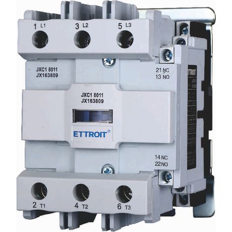 ETTROIT JXC1 AC-Schütz 220 V, 50/60 Hz, Spule 3P, 3 Pole, normalerweise offen, Ie 80 A, Ue 380 V – JX163809 (1/4)