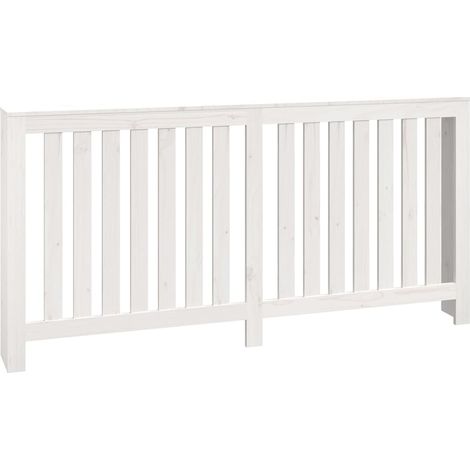 vidaXL Cubierta de radiador madera maciza de pino blanco 169x19x84 cm (1/2)
