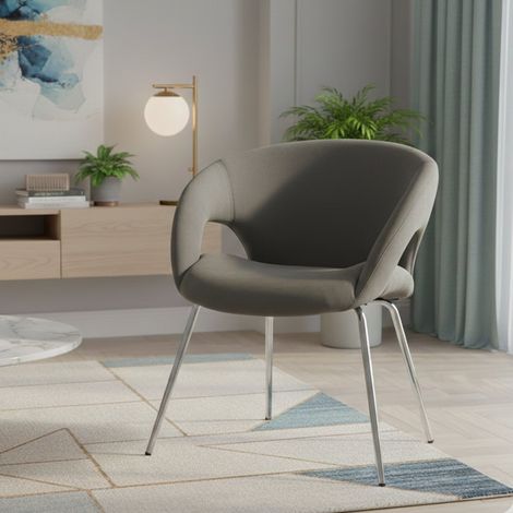 Dmora - Silla de oficina Dagudel, Silla de espera con reposabrazos para oficina, Silla de espera ergonómica, 58x59h72 cm, Gris (1/3)