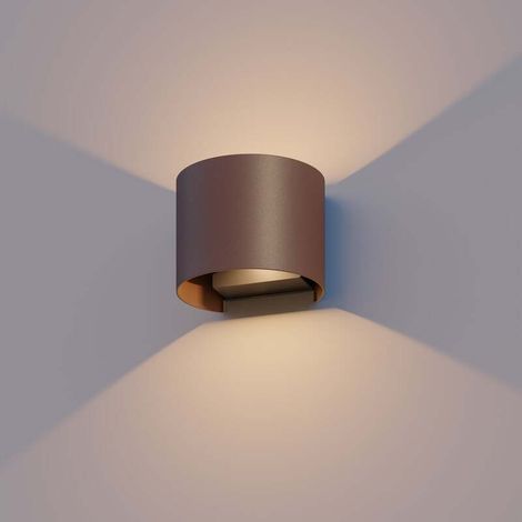 [GEBRAUCHT] B-Ware Calex Außenwandleuchte Gartenleuchte Oval LED Wandleuchte rostbraun IP54 10cm (1/2)