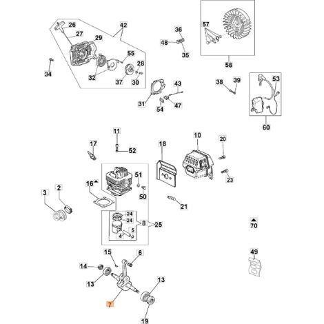 Albero motore motosega modelli GS630 ORIGINALE EMAK 50020003R