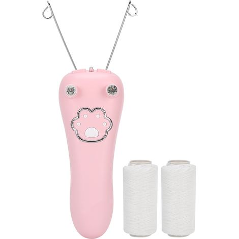 Épilateur électrique à fil de coton rechargeable par USB, appareil d'épilation du visage et du corps, rose (1/5)