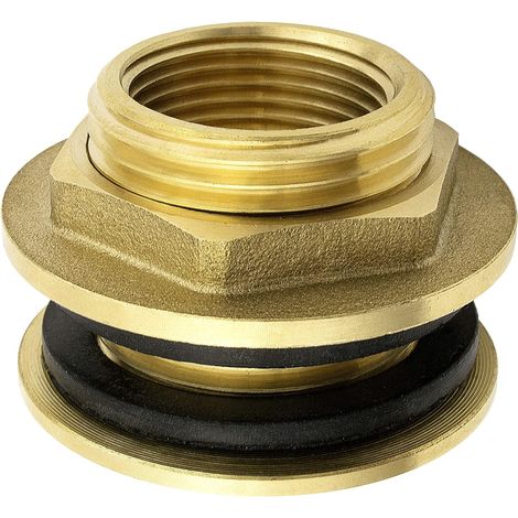 Aougo – Raccord de robinetterie en laiton 3/4' – Filetage femelle 3/4' – Résistant à la corrosion – Avec 2 joints en caoutchouc (1/5)