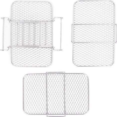 3 Pièces Grille de Refroidissement en Acier Inoxydable 19x12cm, Rack à Pâtisserie Empilable pour Friteuse 8QT (1/5)