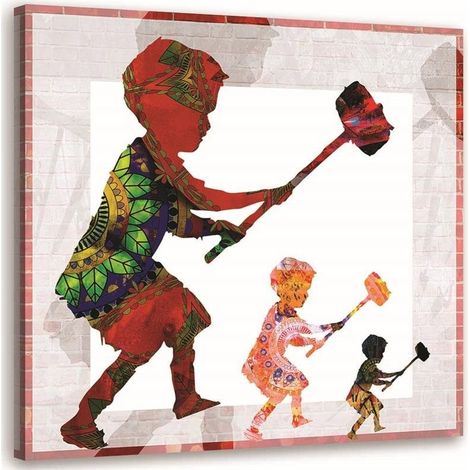 Tableau sur toile Banksy peinture murale street art 30x30 (1/5)