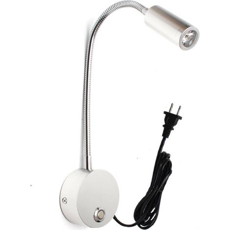 Lampe murale tactile à intensité variable, lampe de lecture LED de chevet, avec interface USB et interrupteur, lampe à col de cygne flexible, applique murale 3W, idéale pour lire au lit ou dans la cha (1/5)
