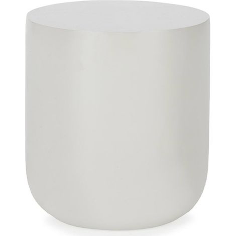 Tabouret cylindrique blanc mat en fibre de pierre - blanc mat (1/3)