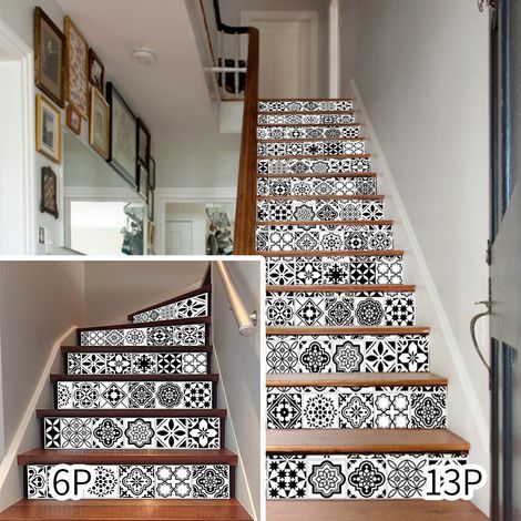 Csparkv – Stickers adhésifs pour escalier 18x100 cm – Lot de 13 pièces – Application facile sans bulles – Personnalisation contremarches - 18x100cmx13Pcs (1/5)