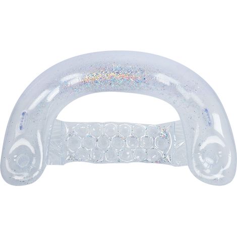 Matelas Flottant Inflable avec Paillettes Argentées pour Piscine, Idéal pour l'Été (1/5)