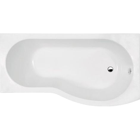 Nuie P-Shaped Shower Bath 1600mm x 700mm/850mm - Right Handed (inc Leg Set)