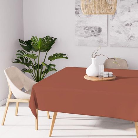 Nappe anti-tâches carrée 180x180 cm ALIX corail, par Soleil d'ocre