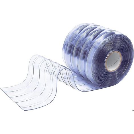 Rideau de porte en plastique transparent imperméable de 15,24 m (50 pi) de long, 20,3 cm (8 po) de largeur et 0,2 cm (0,08 po) (1/5)