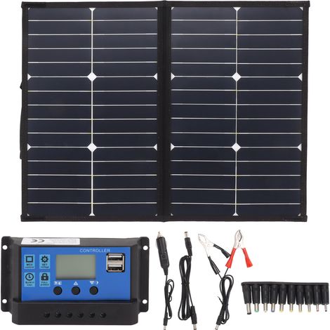 Panneau solaire pliable 42W 16V avec contrôleur 30A imperméable haute efficacité pour camping randonnée (1/5)