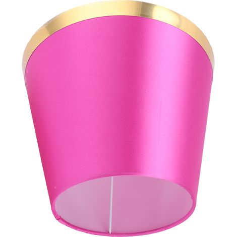 Abat-jour en tissu rouge, style européen moderne, luminaire E27 pour lampe de table ou lampadaire, accessoire déco PX131, teinte rose rouge. (1/5)