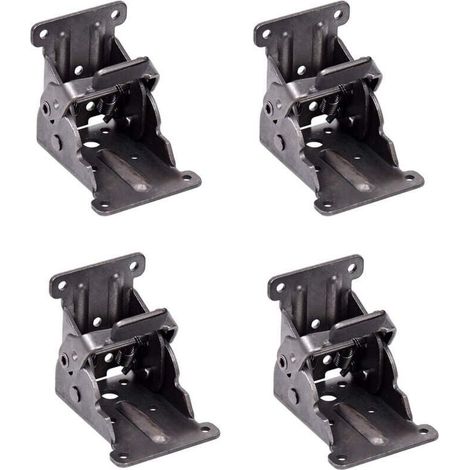 Charnières autobloquantes, support pliant, ferrures de pieds et renfort d'angle, pour pieds pliants, établi pliant, (2 jeux) (1/4)