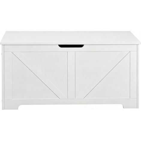 Weiße Aufbewahrungsbank 100 x 40 x 47 cm mit verborgenem Stauraum (1/5)