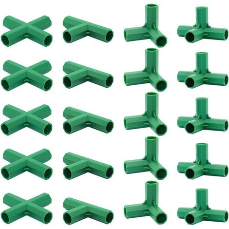 Lot de 20 raccords de 11 mm 4 Types de Supports Stables Robustes pour Cadre de Serre, connecteur de Construction adapté pour Treillis de Raisin (1/5)