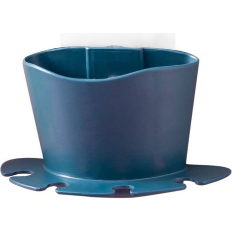 1 pcs sans poinçon brosse à dents porte-dentifrice support de rangement accessoires de salle de bain organisateur (bleu foncé, brosse à dents et dentifrice non inclus) (1/5)
