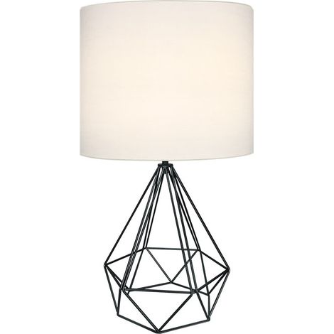 Sobremesa ABRANTES 1xE27 Al.56,5xD.32cm Negro/Blanco (1/2)