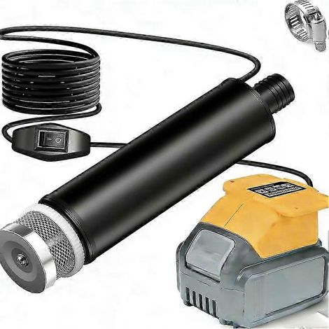 Pompe de transfert Dewalt compatible avec les batteries 20 V, pompe à eau portable de 500 GPH avec filtres à sédiments, idéale pour les piscines, les jardins et les bassins. WHBYV (1/4)
