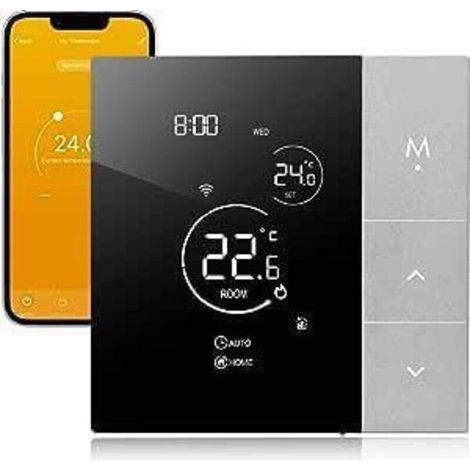 Thermostat WiFi 3A Thermostat Programmable Chauffage au Sol à Eau Connecté et Intelligent Filaire Google Assistant Compatible, Tuya Smart Life Commande Vocale (1/4)
