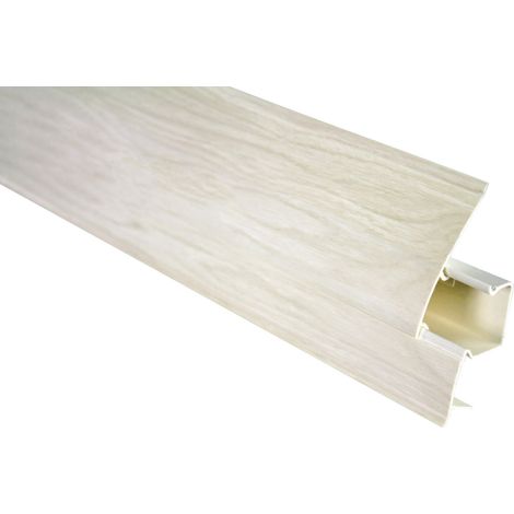 PVC Sockelleisten Sparpakete Fußbodenleisten 23x65mm Modern Kabelkanal (30 Meter / 15 Leisten, 0103 Holzoptik Beige)