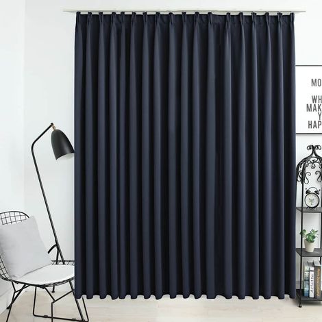 Vidaxl – Rideau occultant anthracite 290x245 cm – Polyester haute qualité – Crochets métalliques pour installation facile