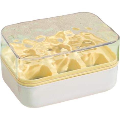 Forme de glaçon compact avec boîte de rangement et bouton-poussoir – 6 compartiments, facile à desserrer, étanche à l'air, pour les petites portions de glaçons
