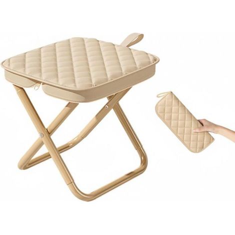 Tabouret Pliable - Diamètre 30 cm - Charge Maximale 160 kg - Couleur Kaki - 1 Pièce (1/5)