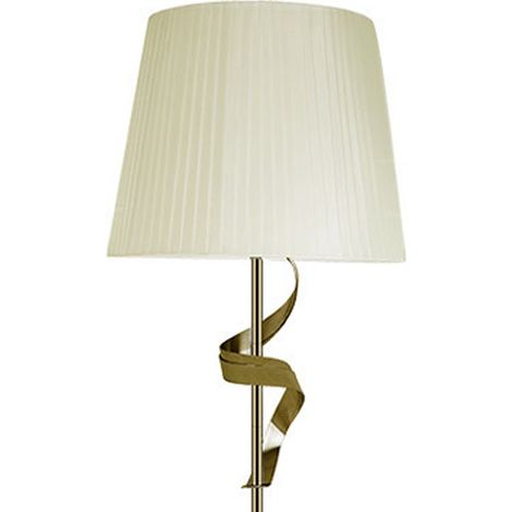 Pie Salon Baeza 1xe27 Cuero Pantalla beige 162x38x38 Cm (1/2)