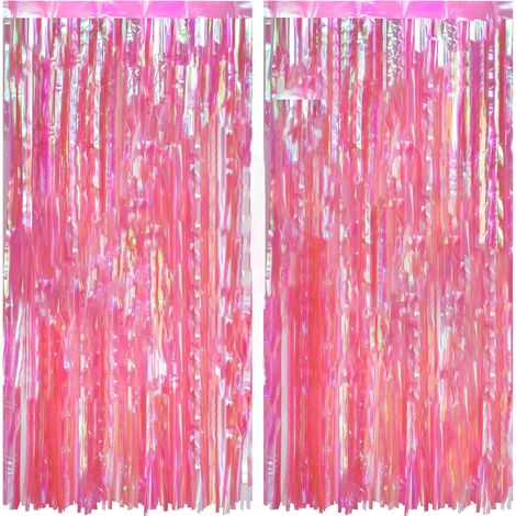 Lot de 2 Rideau Paillette,1x2m,Iridescent,Réutilisable,Fête,Mariage