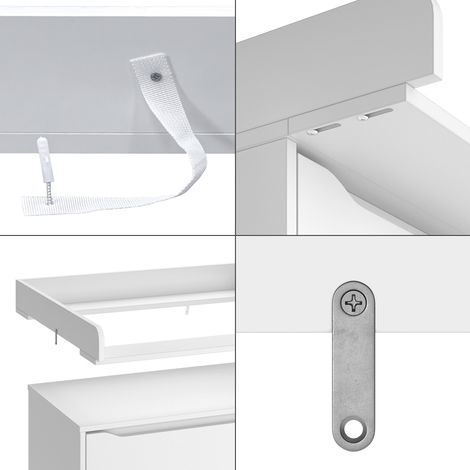 Vicco – Table à langer Wicko – Matelas en panneau de particules 15mm – Dimensions 80x76cm – Surface mélaminée facile à nettoyer