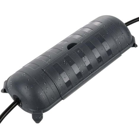 Boîte Électrique Étanche IP44 pour Extérieur, Protection Câbles et Rallonges, Idéal Déco Noël et Outils, 29x11x7.5cm, Gris (1/4)