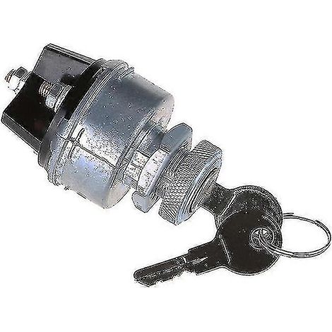 Contacteur à clé d'allumage à 2 touches et 3 positions avec bornes filetées, compatible avec les voitures, camions, bus, tracteurs et chariots élévateurs. (1/5)