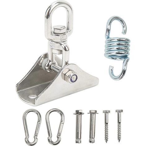 Kit de suspension pour hamac : crochet en acier inoxydable pour balançoire, sac de sable, ressorts amortisseurs, boucle de suspension et vis. (1/5)