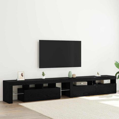 TV-Schränk 3 pcs Schwarz Eichen-Optik 260 x 37 x 40 cm