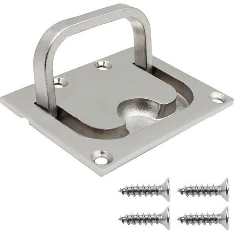 Poignée de Trappe pour Bateaux Poignée Marine en Acier Inoxydable Trappe Encastrée pour Bateau Poignée de Traction Encastrée avec 5(76 57mm) (1/4)