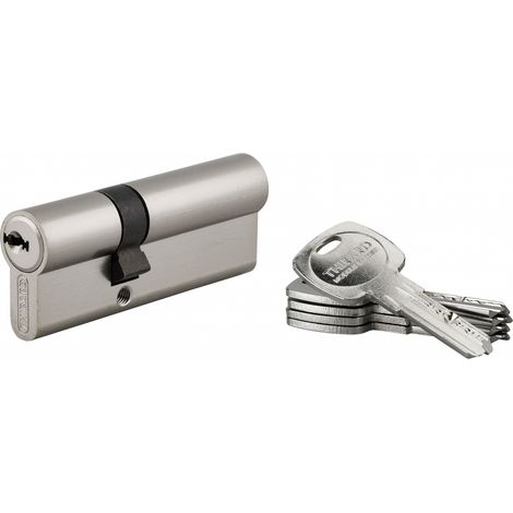 Thirard – Cylindre de serrure double entrée Trafic 6 – 30x50mm nickel – Protection anti-arrachement, anti-perçage – 5 clés – 6 goupilles