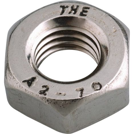 Acton – Ecrou hexagonal inox A2 DIN 934 M12 – Lot de 100 – Filetage métrique pas standard – Résistant à la corrosion