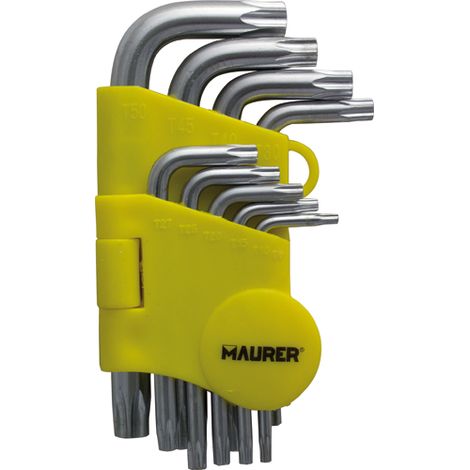 CHIAVI TORX MASCHIO IN SERIE MAURER 9 pz Astuccio PVC in Acciaio