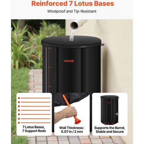 Récupérateur d'Eau de Pluie Pliable 380 L Réservoir d'Eau de (1/5)