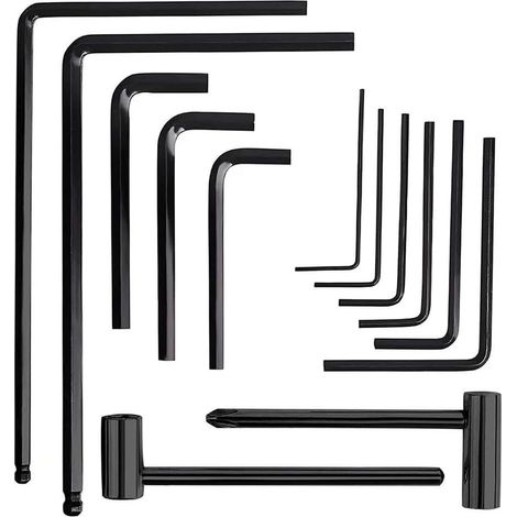 Lot de 13 clés hexagonales avec extrémité sphérique pour réparation de guitare (1/5)