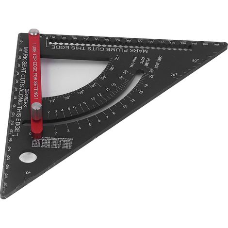 Équerre de menuiserie triangulaire avec rapporteur d'angle réglable, outil de traçage pour charpentier, équerre à angle droit, mesure précise (1/5)