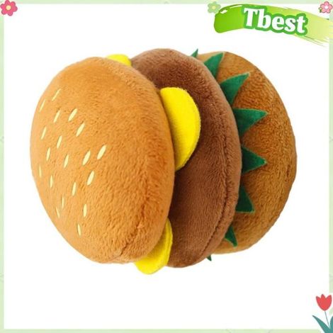 Tbest jouet grinçant en peluche pour chien Jouet en Peluche pour Chien, Jouet Couinant en Forme de Hamburger, en animalerie jouet (1/5)